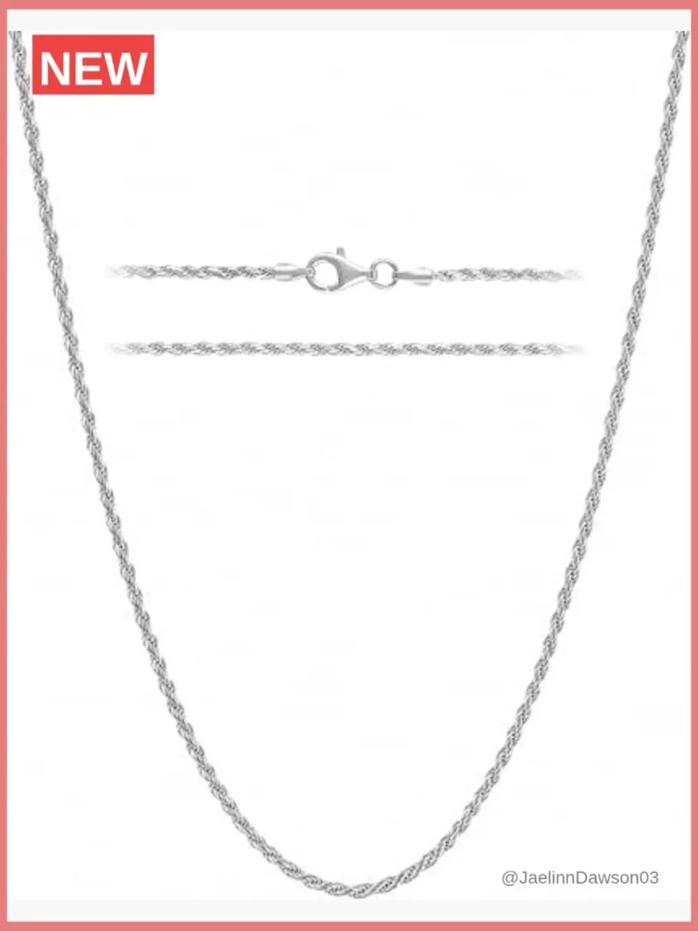 925 Sterling Silver Rope Chain Necklace 1.6mm Diamond Cut Made in Italy Lobster